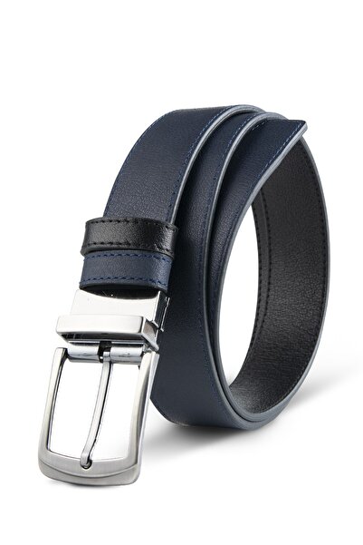 Goay Luxery 3.5 Cm Çift Taraflı Siyah&lacivert Hakiki Deri Erkek Kemer
