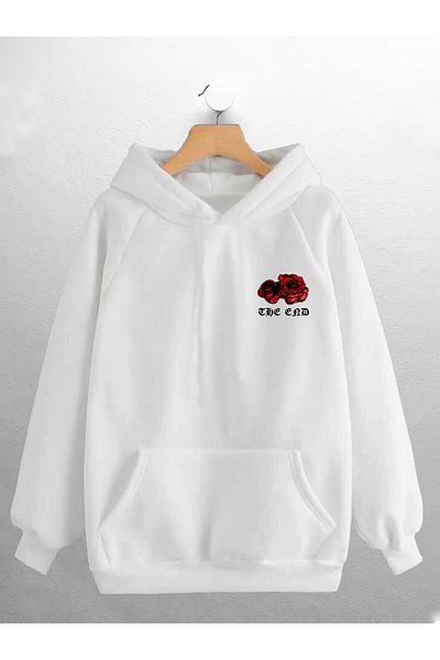 CANDEL Φούτερ Unisex με κουκούλα The End And Rose Back Printed