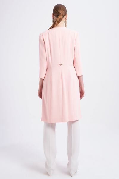 Balizza Blz-yakası Nakışlı 3/4 Kol Trençkot