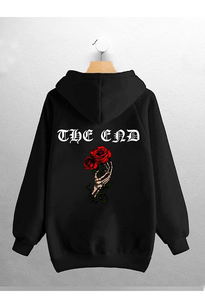 CANDEL Φούτερ Unisex με κουκούλα The End And Rose Back Printed