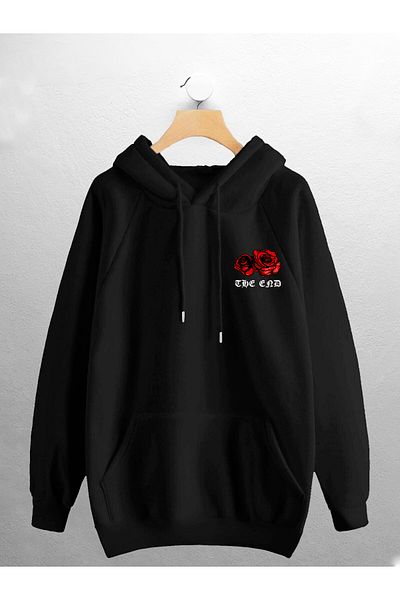 CANDEL Φούτερ Unisex με κουκούλα The End And Rose Back Printed