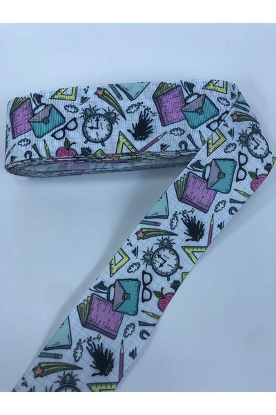 Hobigram Conceptul de întoarcere la școală este panglică grosgrain Prețul este de 1 metru – panglică, design elegant, accesoriu pentru femei – K