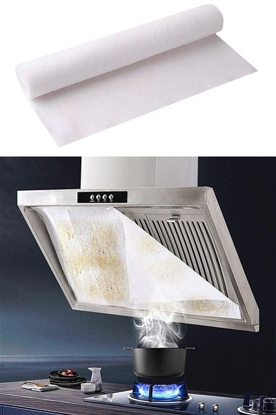 Buffer ® 2 Pieces Oil Absorber Smoke Preventive Practical Kitchen Hood Protector Durable Spare Filter 45x9