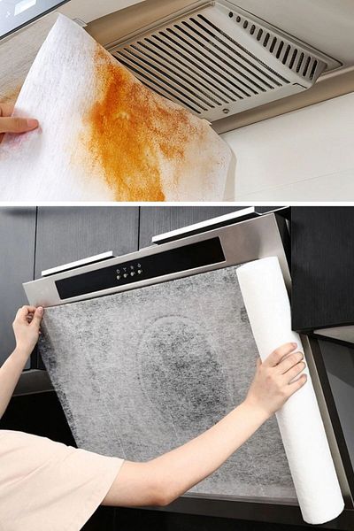 Buffer ® 2 Pieces Oil Absorber Smoke Preventive Practical Kitchen Hood Protector Durable Spare Filter 45x9
