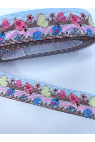 Hobigram Πολύχρωμη κορδέλα Grosgrain με μοτίβο καρδιάς – Κορδέλα, κομψό σχέδιο, γυναικείο αξεσουάρ