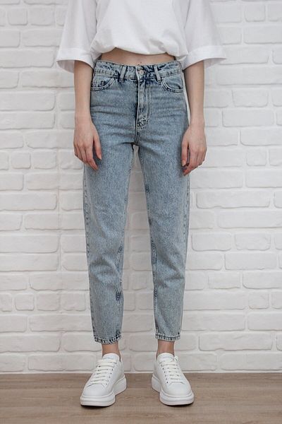 LİMABEL Luna Blue Snow Wash Mom Boyfriend Jean Femei Power Lycra Colector