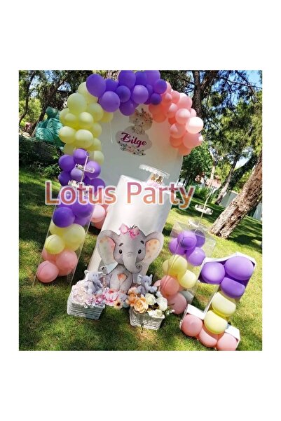 LOTUS PARTY 80 Pieces - Safari Themed Balloon Chain Set (Yellow - Pink - Purp...