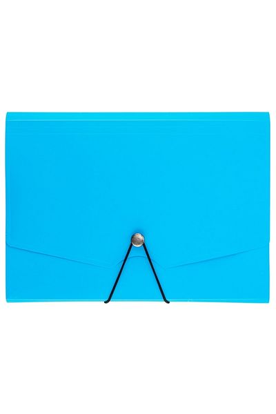 Lotte A4 Transparent Colored Gusseted File - 13 Pockets with Elastics