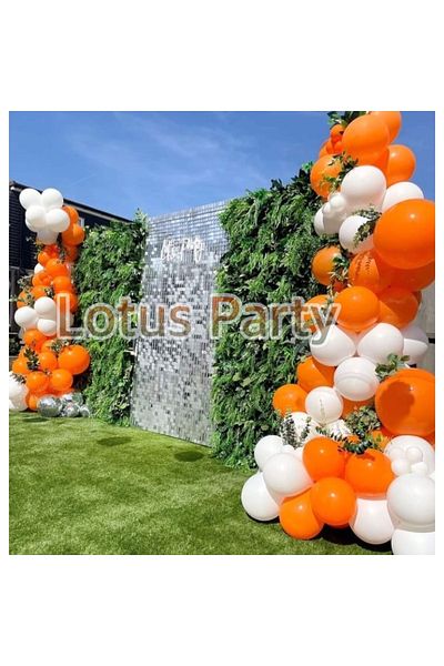 LOTUS PARTY 80 Pieces - Special Day Balloon Chain Set ( White - Orange Balloon )