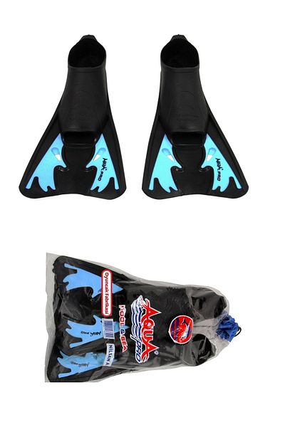 Miajima Sea Pool Swimming Fins Size 44/45 Short Aqua Pro Fins Blue
