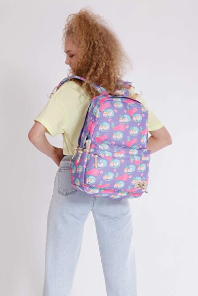 KAUKKO Nature Okul Çantası 41x24x18 Lama Mor (k1311)
