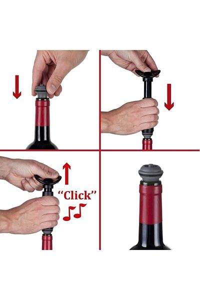Vacu Vin Active Wine/Bottle Vacuum Set - 1 Pump, 2 Medicine