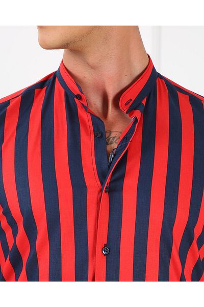PASSERO Slim Fit Long Sleeve Striped Lycra