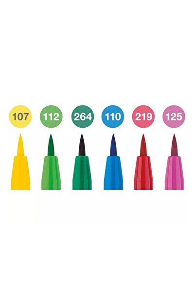 Faber Castell Faber Pitt Artist Pen Brush Tip Drawing Pen 6 Pack Spring 1671770