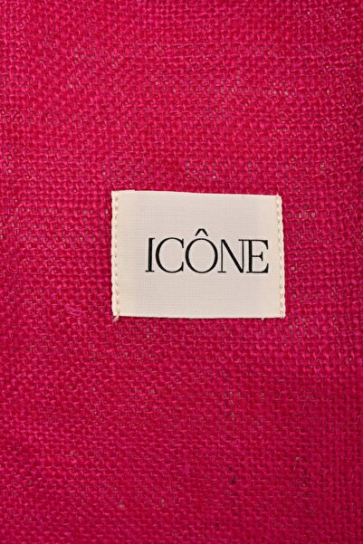 ICONE BAG Fuchsia Color Women's Bag, Women's Straw Hand and Shoulder Bag, Straw Bag, Linen Bag, Straw Bag