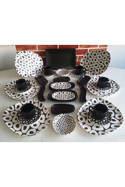 Keramika Black&white Tetra 31 Piece Breakfast Set