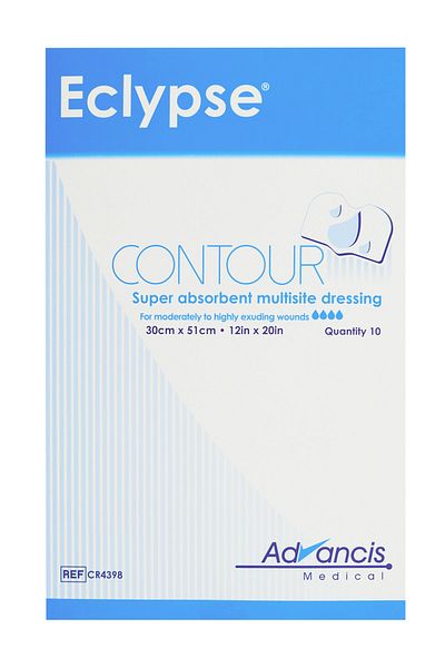Advancis Medical UK - إكليبس كونتور 30 سم × 51 سم - غطاء جرح فائق الامتصاص × 1 قطعة