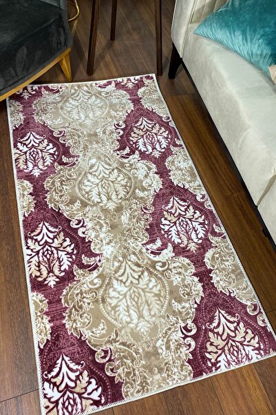 SULTAN HALI Bordo Kaymaz Taban Yıkanabilir Halı