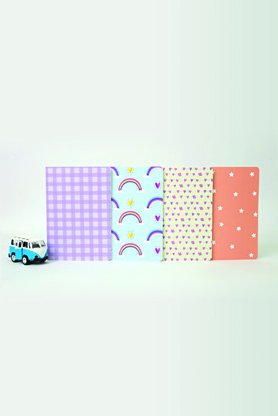 paperlab A5 Renkli Desenli Çizgisiz 4'lü Defter