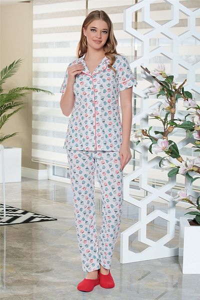 Alperi Set pijama cu mânecă scurtă cu nasturi