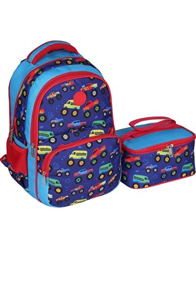 nacar çarşı Erkek Çocuk Önü Desenli Cok Fermuarlı Okul Ilkokul Çantası