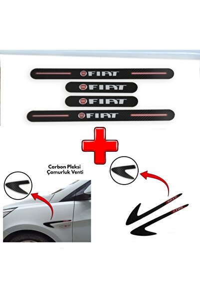 Lazer Store Fiat Albea Uyumlu Carbon Kapı Eşiği + Carbon Çamurluk Venti