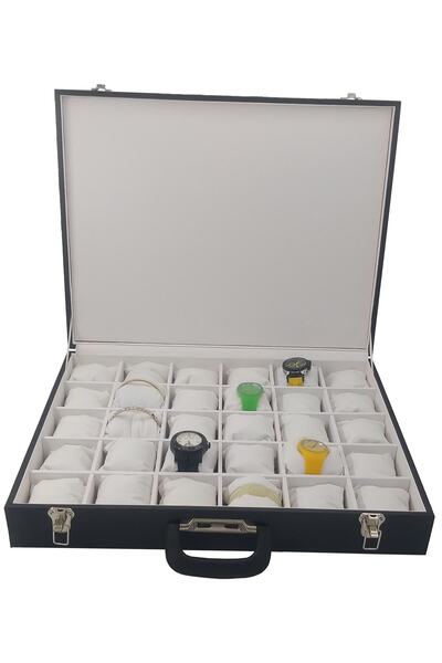 STAND MARKET Saat Çantası 30'lu Camsız Siyah Içi Beyaz