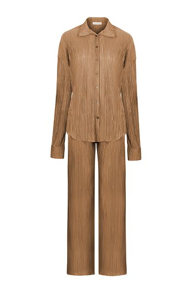 AQUELLA Costum din nurcă plisată
