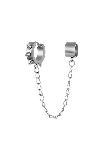 Köstebek Gothic Punk - Stainless Steel Spiked Cartilage Wrap Earrings