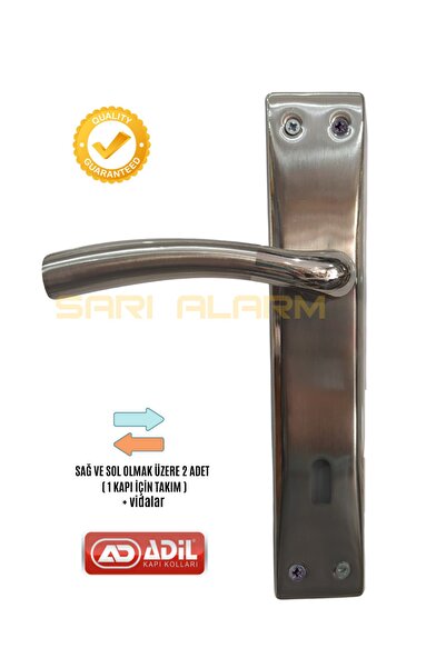 Adil مجموعة مقبض باب الغرفة موديل Kümbet من النيكل الساتان