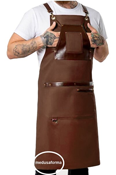 medusaforma Cross Strap Kitchen Apron Master Chef Cafe Restaurant Chef Waiter...