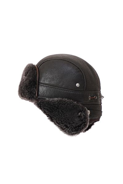 Mumcu's Leather Furry Leather Winter Pilot Hat