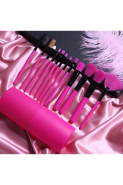 MUJGAN 12 Συσκευασία Κυλινδρική Βούρτσα Ροζ Χρώμα