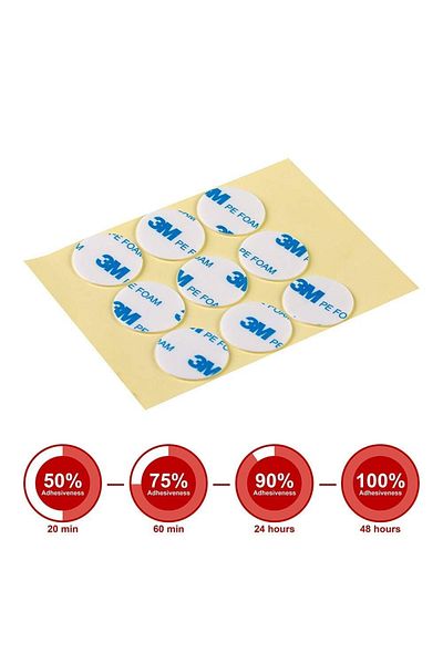 Hdg 40 Pieces Round Cut Double Sided Foam Tape 30 Mm Diameter - 3m Adhesive