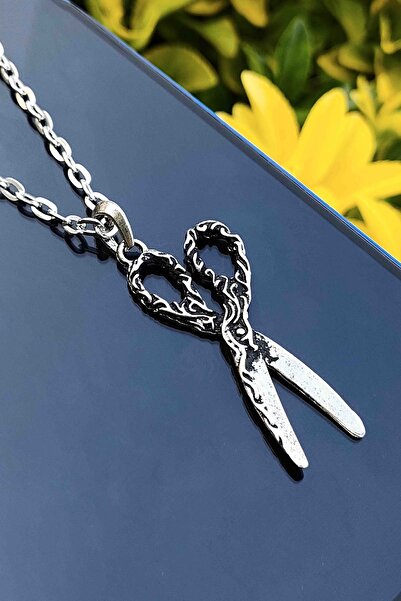 TREND COLLECTİON Gümüş Kaplama Erkek Makas Berber Kolye