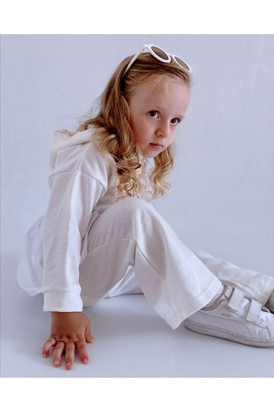 Le Petite Sole Girl's Ecru Cozy Tracksuit Set