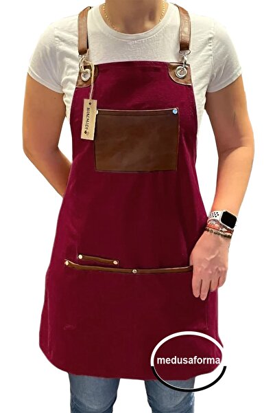 medusaforma Çapraz Askılı Mutfak Önlüğü Master Şef Cafe Restaurant Chef Garso...