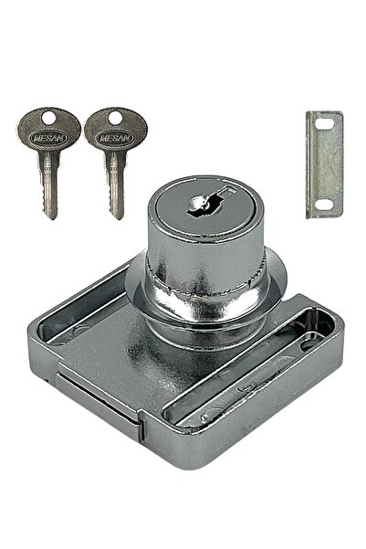 MESAN قفل درج مربع مطلي بالكروم 1 عبوة (12 قطعة)