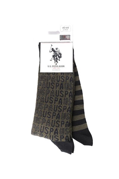 U.S. Polo Assn. A081sz013.p01.bone-sk21 Зелени мъжки чорапи