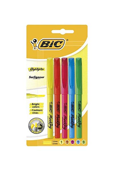 Bic Marking Highlighter Highlighter 5 Pack Blister Mixed Colors