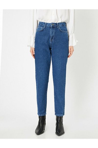 Trn JNS Γυναικείο Mom Jeans μεσαίου μπλε