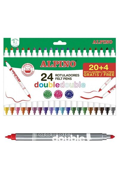Alpıno 24 Color Reversible Felt Tip Pen - ar-002058
