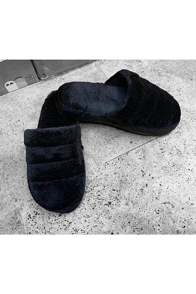BAŞAK Women's Black Closed Front Winter Lightweight Soft House Slippers