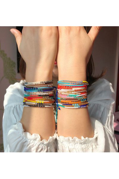 İPAR AKSESUAR Triple Beaded Anklet And Bracelet
