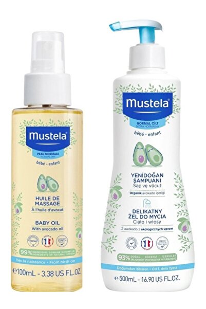 Mustela زيت تدليك للعناية بالطفل 100 مل - جل تنظيف لطيف شامبو حديثي الولادة 5...