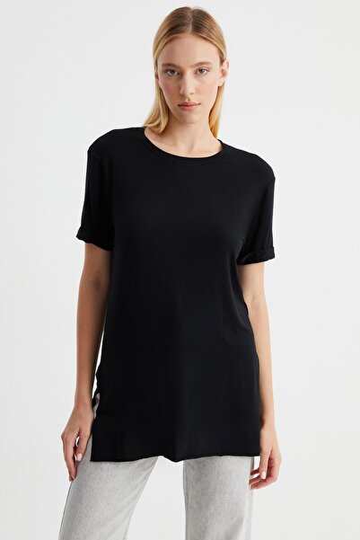 ALEXANDERGARDI تي شيرت بفتحة جانبية ورقبة دائرية (b22-23800)