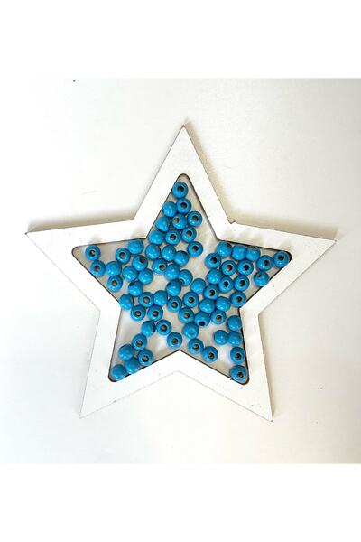 Selin Bebe Mavi 10 Mm Ahşap Boncuk 100 gr