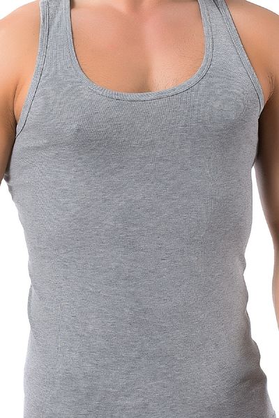 LÜXDRM Pack of 2, 100% Cotton, Ribbed & Camisole, Cross Back, Men's Athlete Undershirt 1008