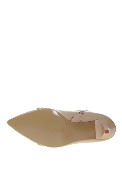 Fabrika Suni Deri Bej Kadın Topuklu Bot Pescara