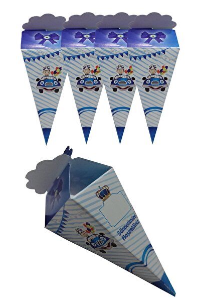 Parti dolabı 25 Adet Sünnetimize Hoşgeldiniz Sünnet Külahı Lokumluk Hediyelik Dağıtmalık Mevlid Şeker Kutusu